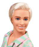 Barbie The Movie  Ken Doll Wearing Pastel Striped Beach Matching Set