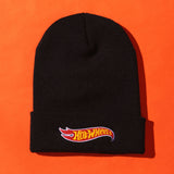 Hot Wheels Black Cuffed Beanie