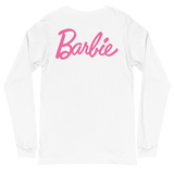 Barbie Classic Logo Unisex White Long Sleeve Shirt