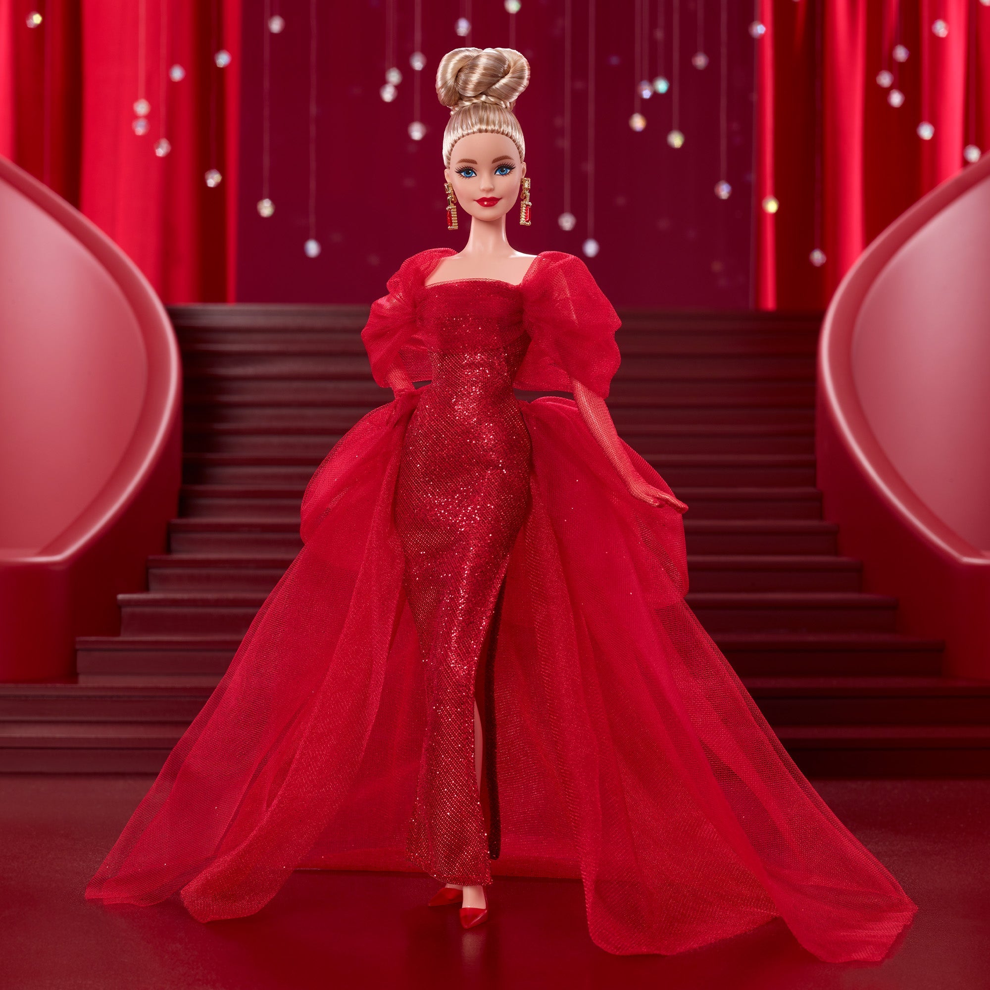 barbie doll evening dresses Red gown for Barbie dolls Christmas balloon dress for barbie The Doll Tailor