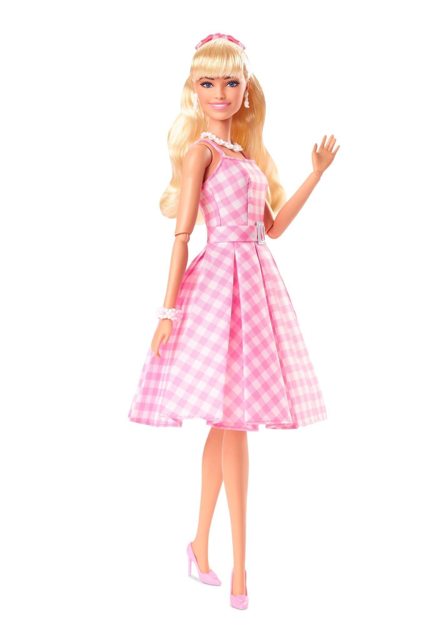 white barbie doll dress Barbie The Movie Barbie in Pink Gingham Dress – Mattel Creations Australia