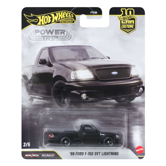 Hot Wheels Car Culture Premium 1:64 Scale Die-Cast ’99 Ford F150 SVT Lightning, Power Trip Truck