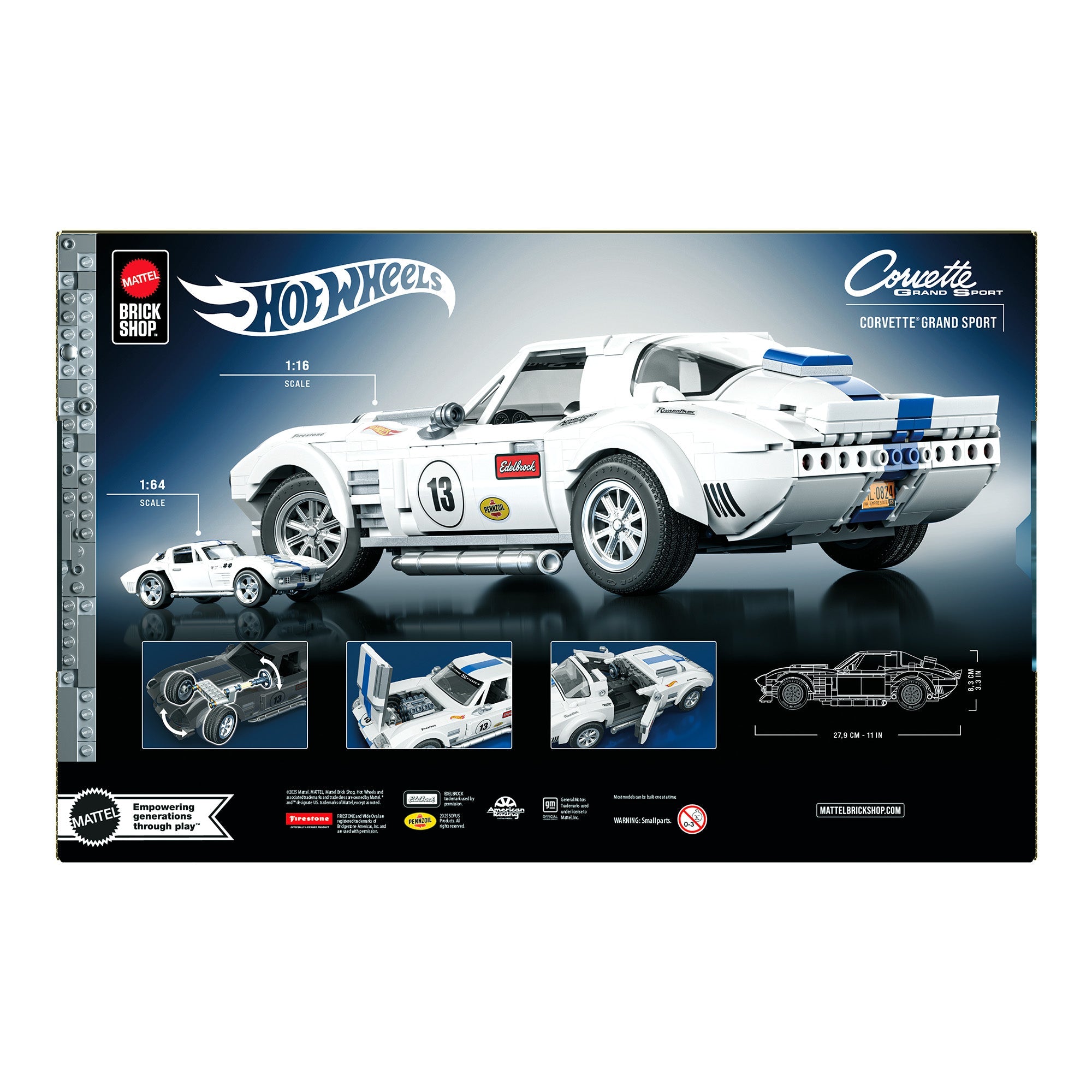 Mattel Brick Shop Hot Wheels Corvette Grand Sport Building Set