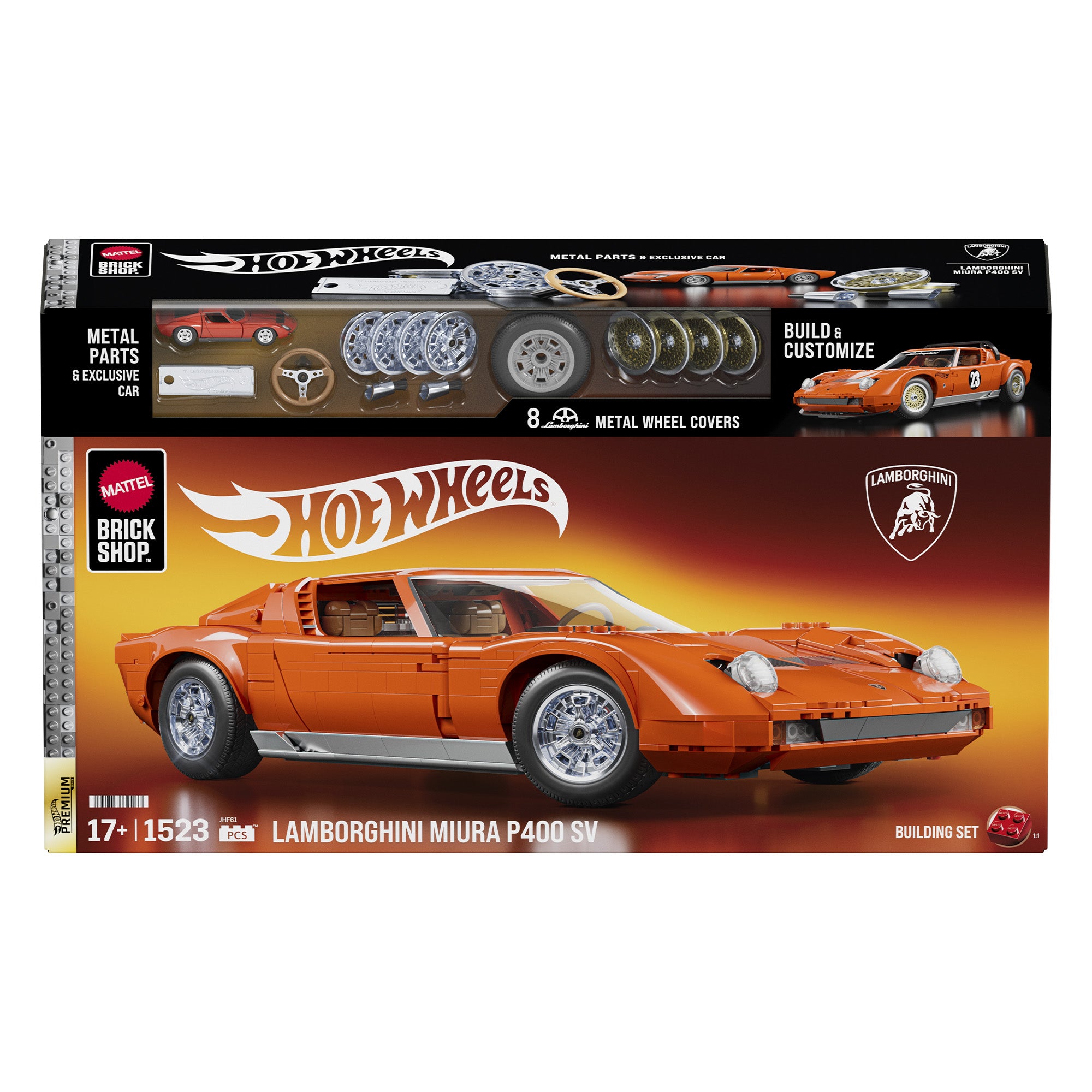 Mattel Brick Shop x Hot Wheels Lamborghini Miura P400 SV Building Collectible Set