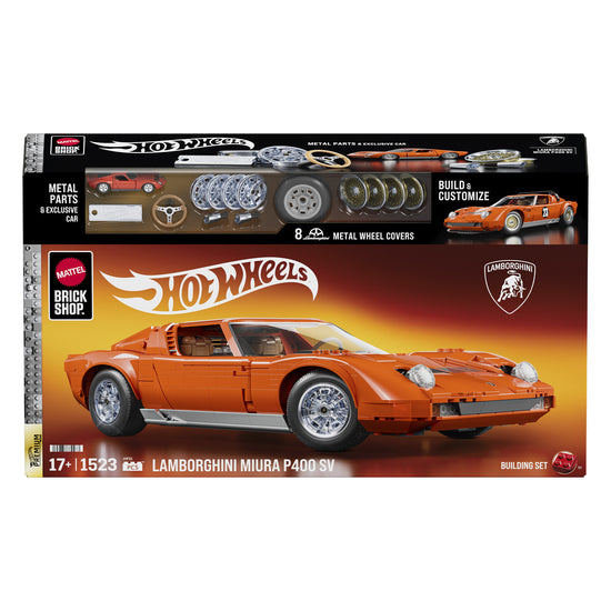 Mattel Brick Shop x Hot Wheels Lamborghini Miura P400 SV Building Collectible Set