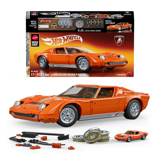 Mattel Brick Shop x Hot Wheels Lamborghini Miura P400 SV Building Collectible Set