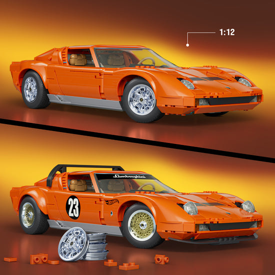 Mattel Brick Shop x Hot Wheels Lamborghini Miura P400 SV Building Collectible Set