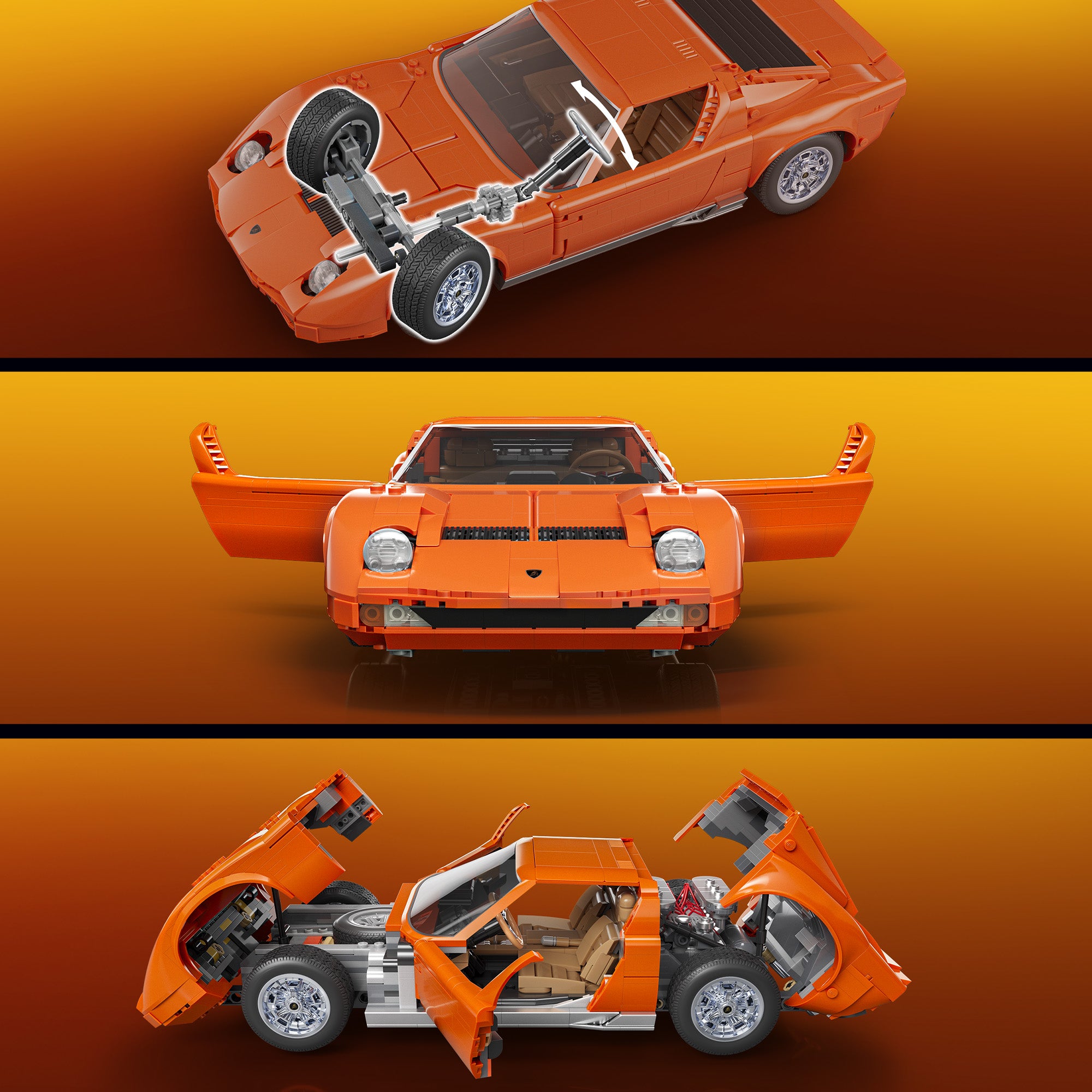 Mattel Brick Shop x Hot Wheels Lamborghini Miura P400 SV Building Collectible Set