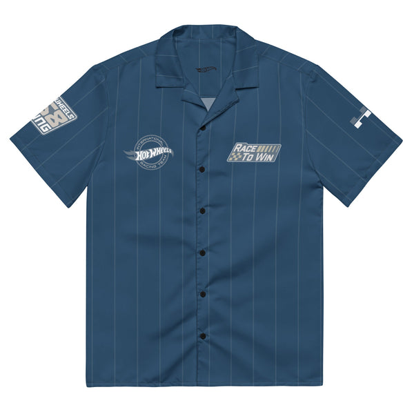 Image for Hot Wheels Racing Blue Striped Mechanic Shirt Product