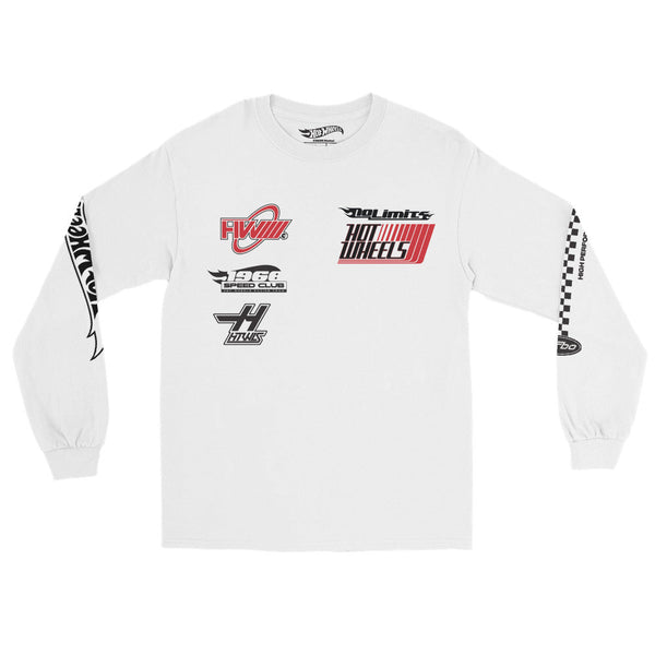 Image for Hot Wheels Racing White Long Sleeve T-Shirt Product