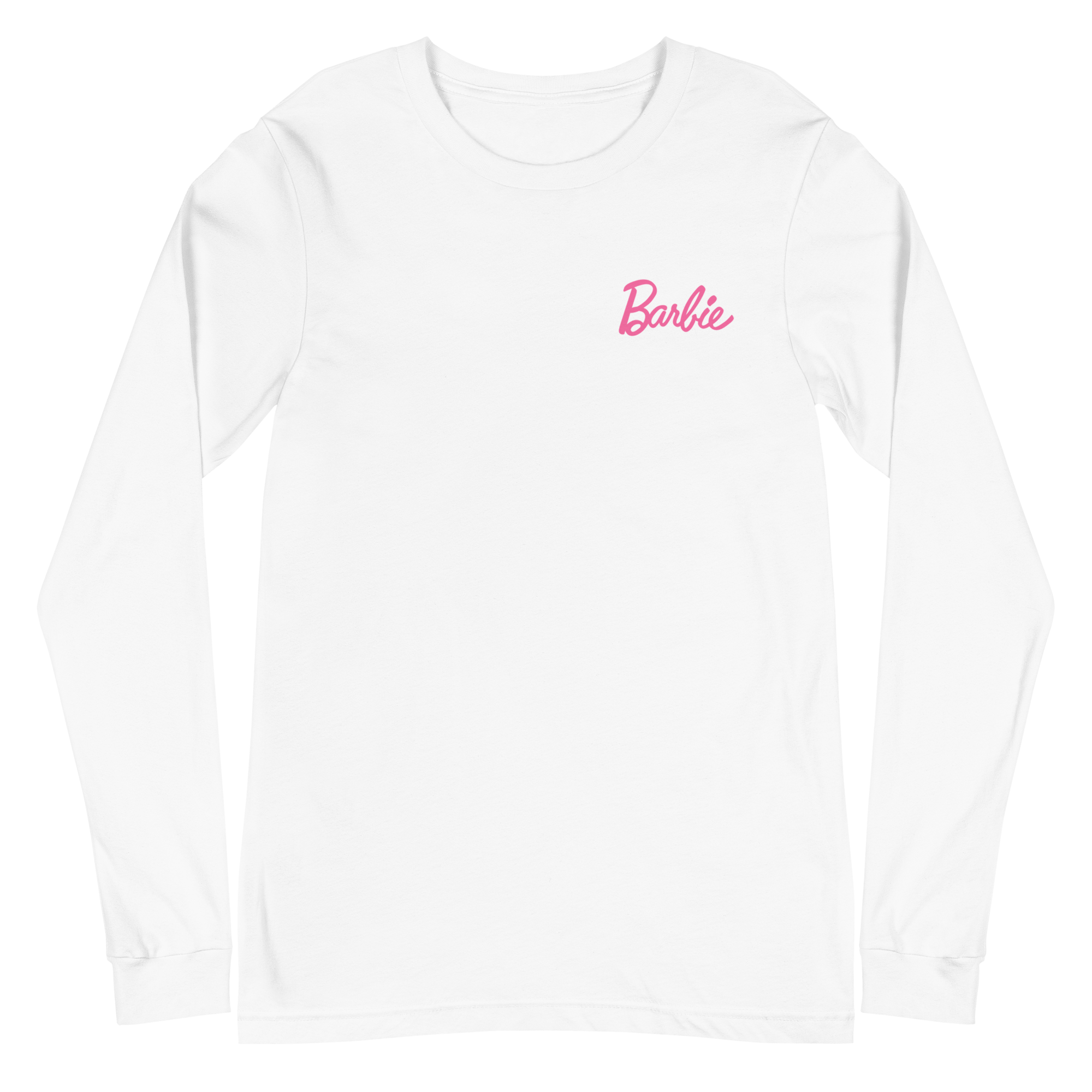 Barbie Classic Logo Unisex White Long Sleeve Shirt