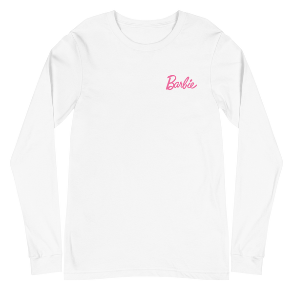 Image for Barbie Classic Logo Unisex White Long Sleeve Shirt Product
