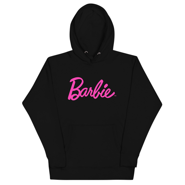 Image for Barbie Script Logo Unisex Crew Black Hoodie Product