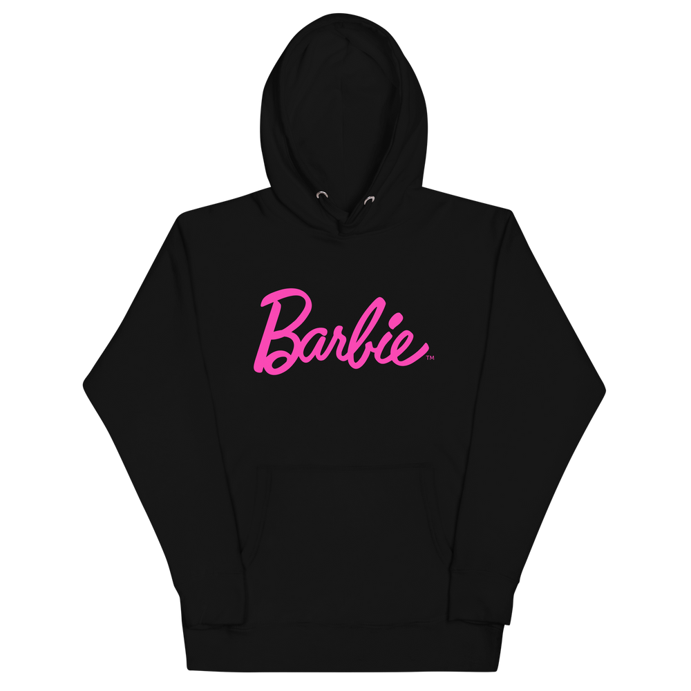 Barbie Script Logo Unisex Crew Black Hoodie