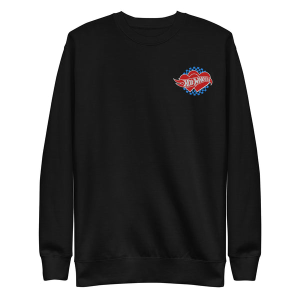 Image for Hot Wheels Embroidered Checkered Hearts Sweatshirt Product