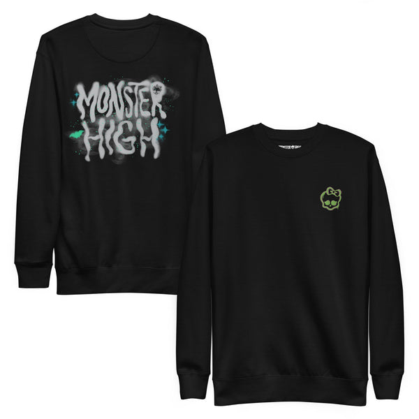 Image for Monster High Lunar Glow Logo Embroidered Black Sweatshirt Product
