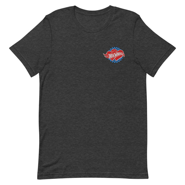 Image for Hot Wheels Embroidered Checkered Hearts T-Shirt Product