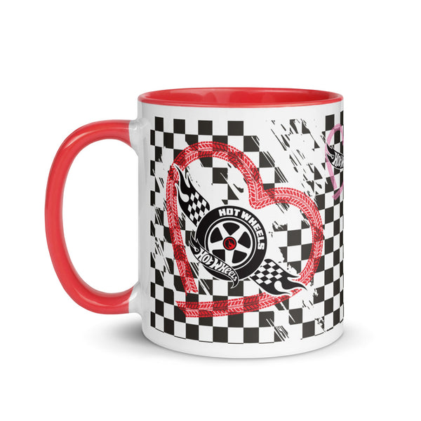 Image for Hot Wheels Checkered Hearts White Mug Product